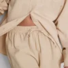 Shorts i bomuldsblanding med elastisk talje
