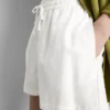 Shorts i bomuldsblanding med elastisk talje