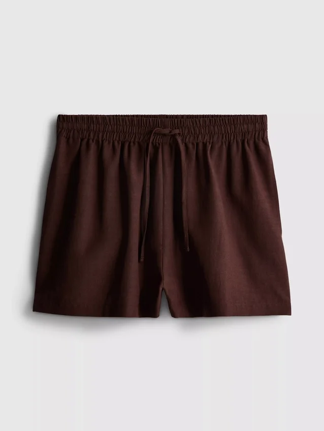 Shorts i bomuldsblanding med elastisk talje