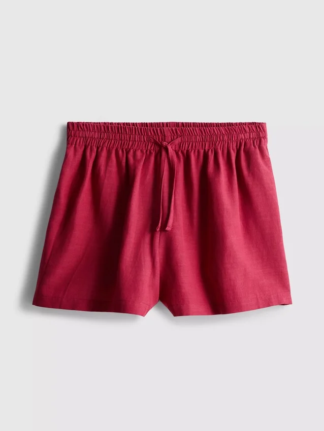 Shorts i bomuldsblanding med elastisk talje