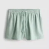 Shorts i bomuldsblanding med elastisk talje