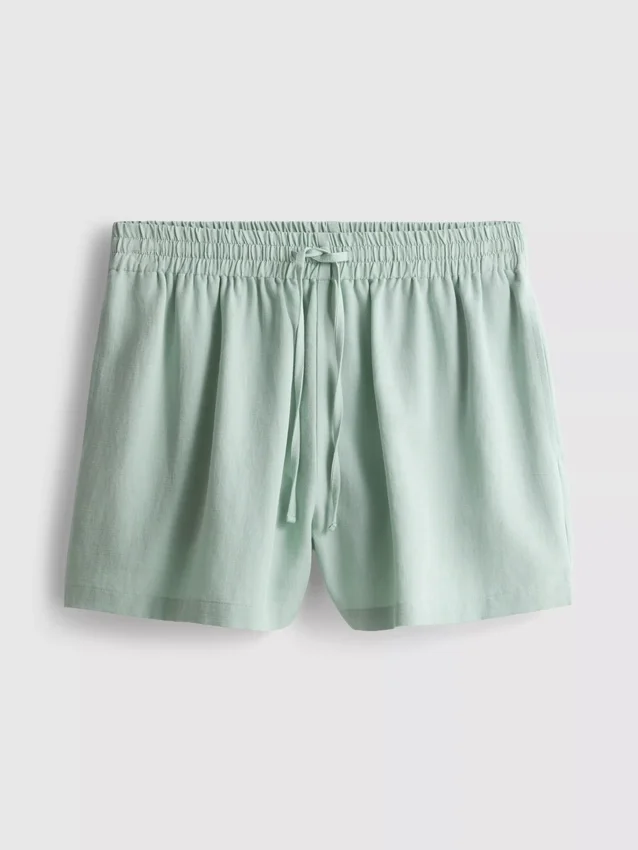 Shorts i bomuldsblanding med elastisk talje