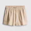 Shorts i bomuldsblanding med elastisk talje
