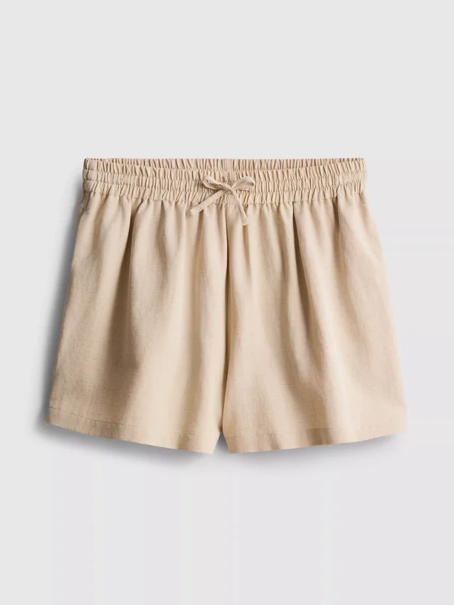 Shorts i bomuldsblanding med elastisk talje