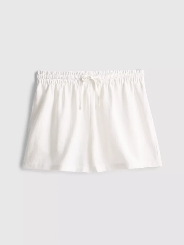 Shorts i bomuldsblanding med elastisk talje