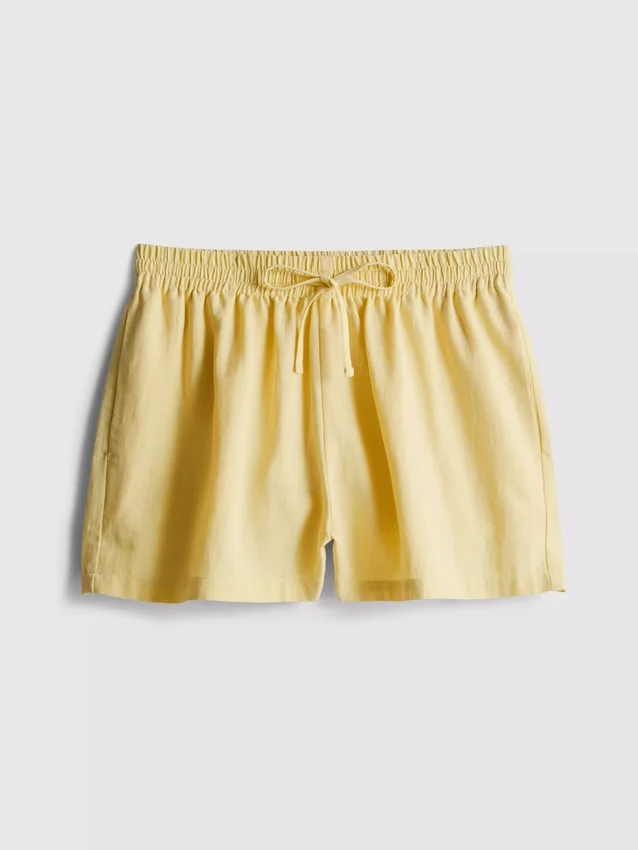 Shorts i bomuldsblanding med elastisk talje