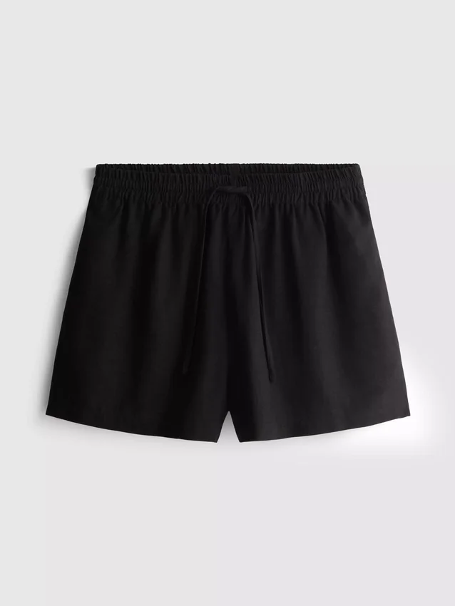 Shorts i bomuldsblanding med elastisk talje