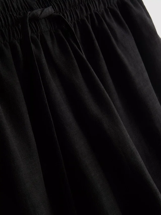 Shorts i bomuldsblanding med elastisk talje