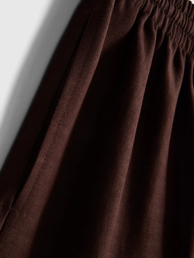 Shorts i bomuldsblanding med elastisk talje