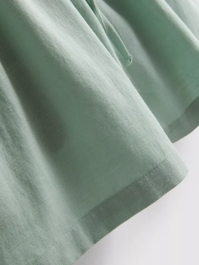 Shorts i bomuldsblanding med elastisk talje