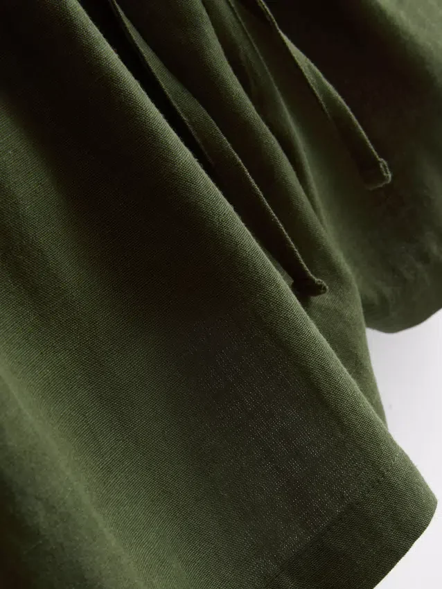 Shorts i bomuldsblanding med elastisk talje