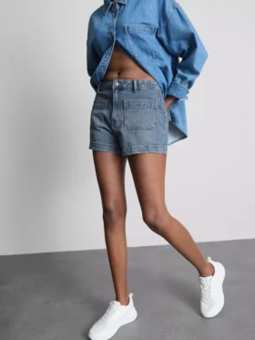Shorts i bomuldsdenim med lommer foran