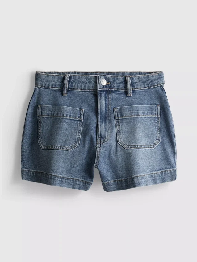 Shorts i bomuldsdenim med lommer foran