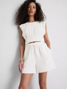 Shorts i bomuldsmuslin