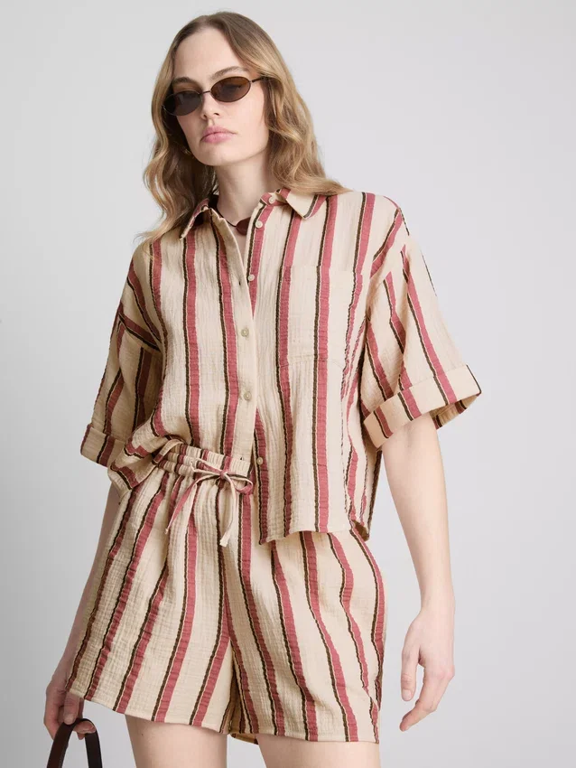 Shorts i bomuldsmuslin