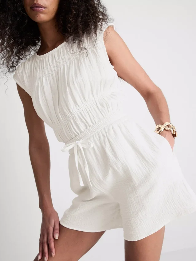 Shorts i bomuldsmuslin