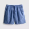 Shorts i linneblanding med snøre