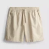 Shorts i linneblanding med snøre