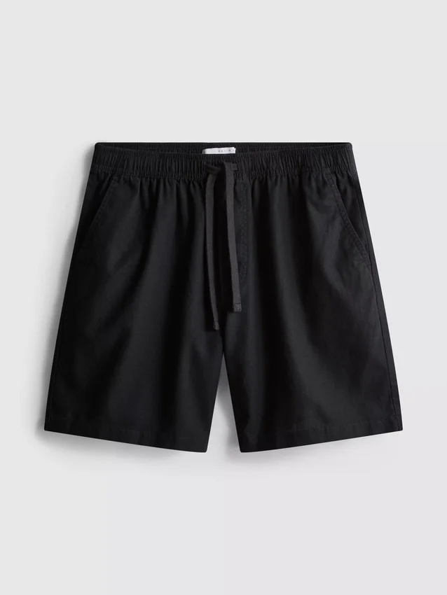 Shorts i linneblanding med snøre