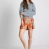 Shorts med høj talje og print