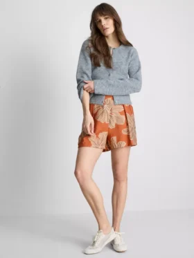 Shorts med høj talje og print
