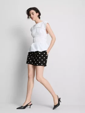 Shorts med høj talje og print