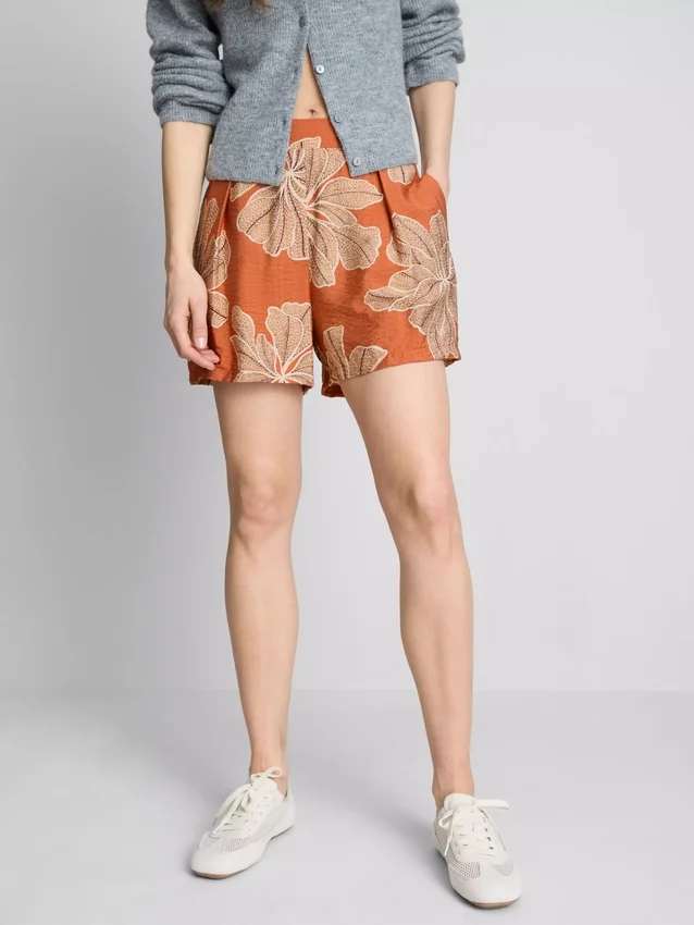 Shorts med høj talje og print