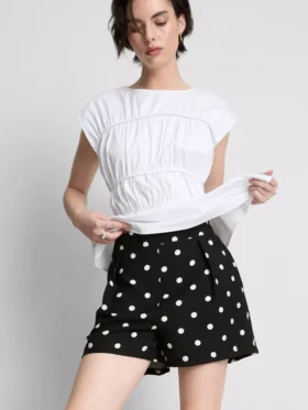 Shorts med høj talje og print