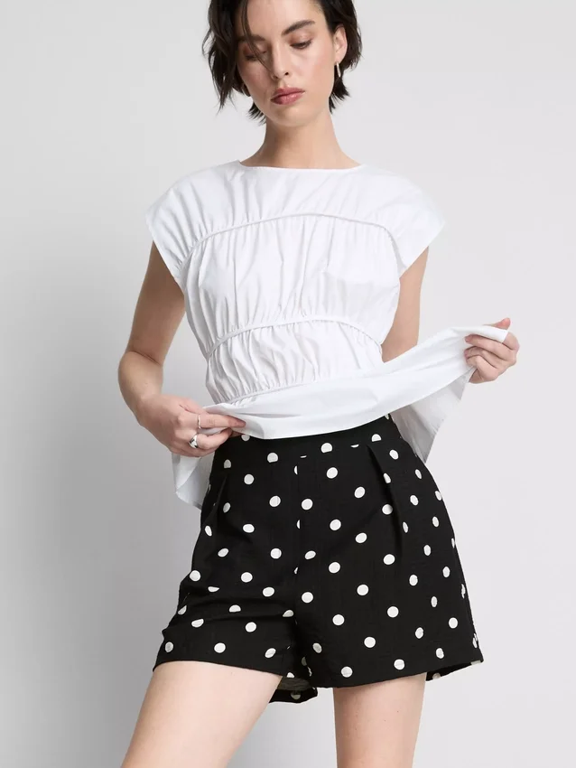 Shorts med høj talje og print