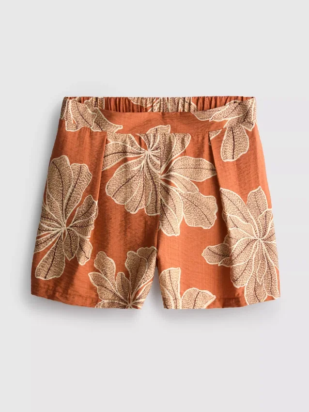 Shorts med høj talje og print