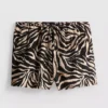 Shorts med print og krøllet struktur