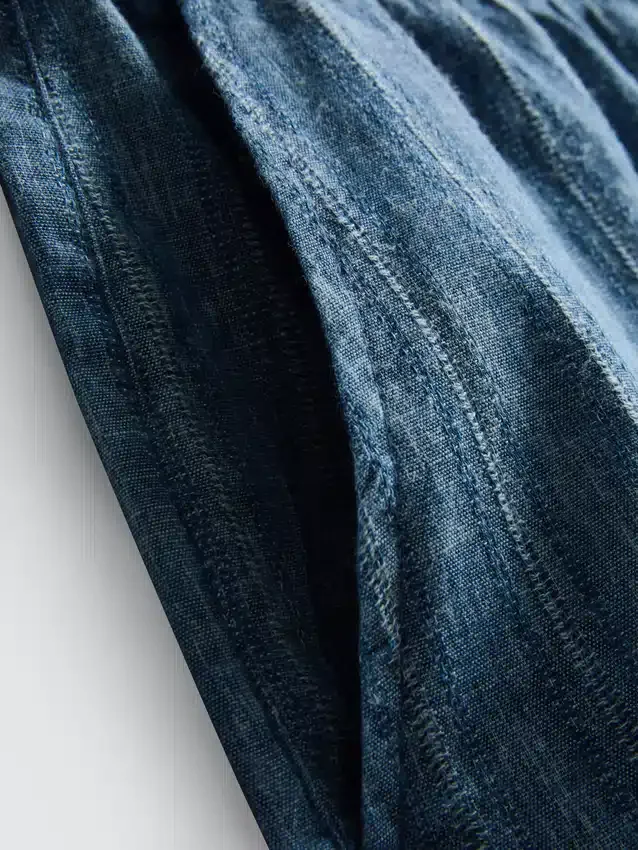 Shorts med struktur og snøre i taljen