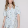 Shorty-pyjamasser i boyfriend-stil med morgenmadsprint