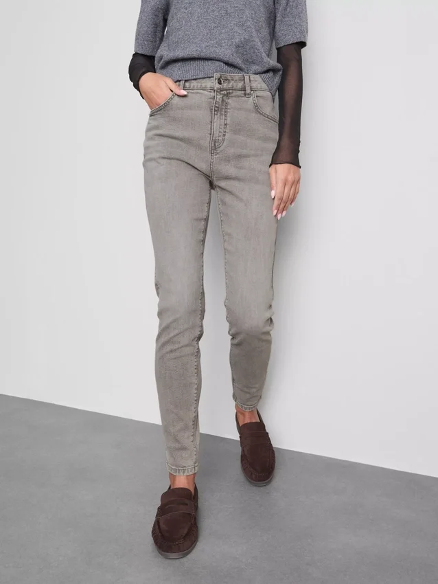 Skinny jeans i bomuldsrig denim