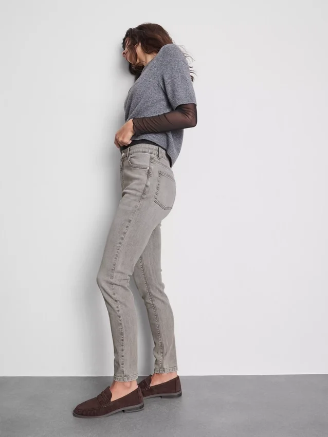 Skinny jeans i bomuldsrig denim