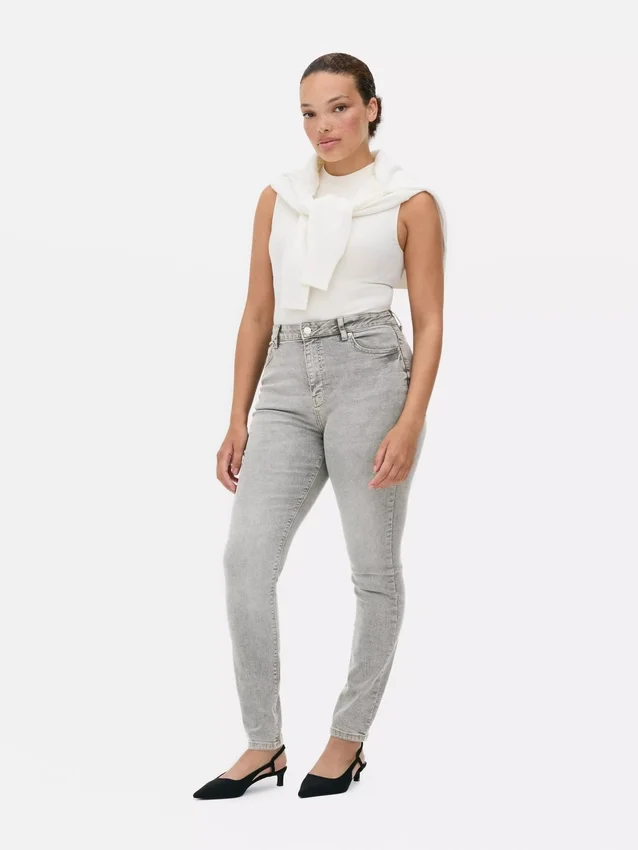 Skinny jeans med høj talje