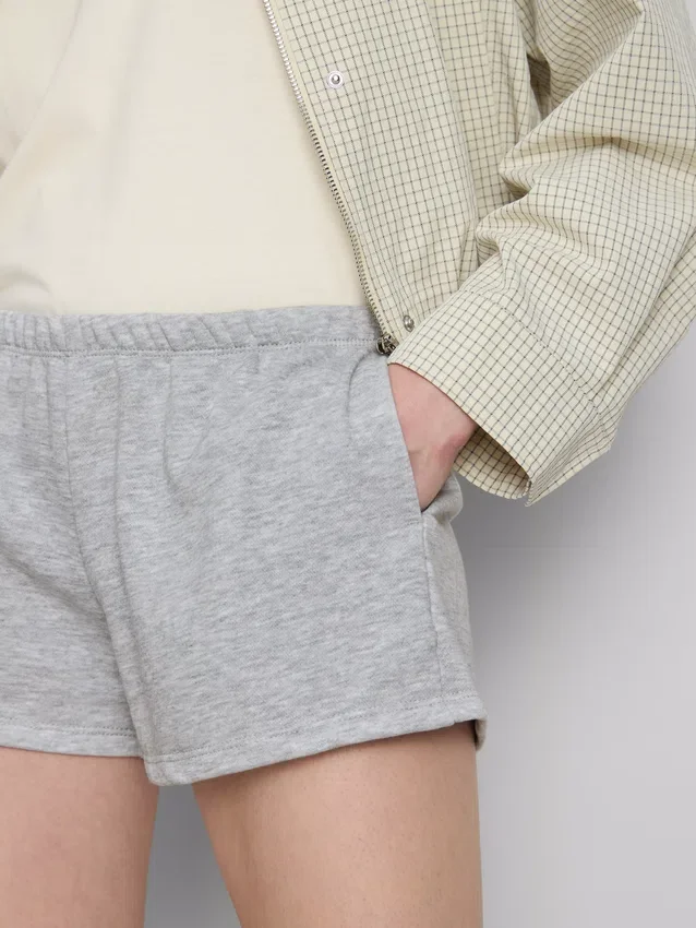 Skinny jersey-shorts med højt bomuldsindhold