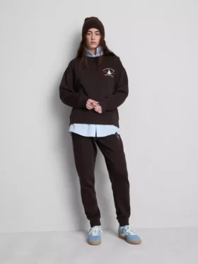 Skinny joggingbukser i bomuldsblanding med print