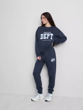 Skinny joggingbukser i bomuldsblanding med print