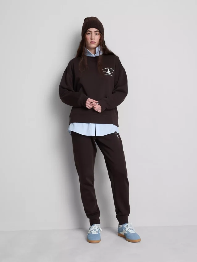 Skinny joggingbukser i bomuldsblanding med print