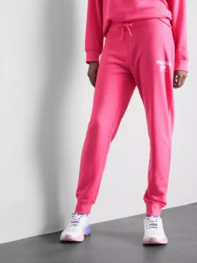 Skinny joggingbukser i bomuldsblanding med print