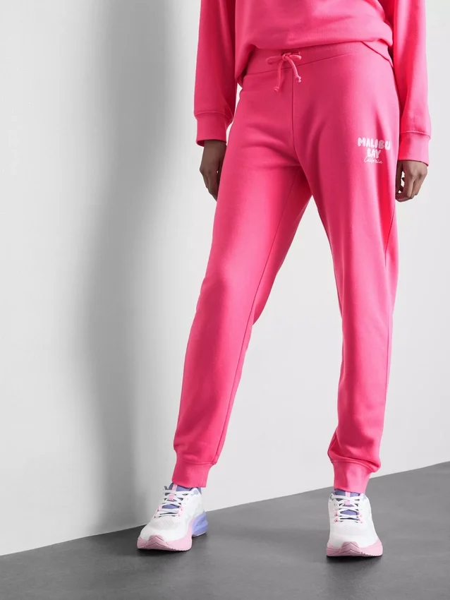 Skinny joggingbukser i bomuldsblanding med print