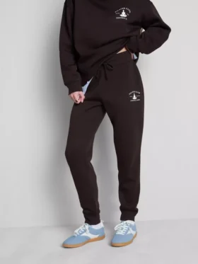 Skinny joggingbukser i bomuldsblanding med print