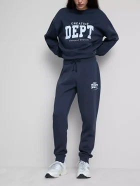 Skinny joggingbukser i bomuldsblanding med print