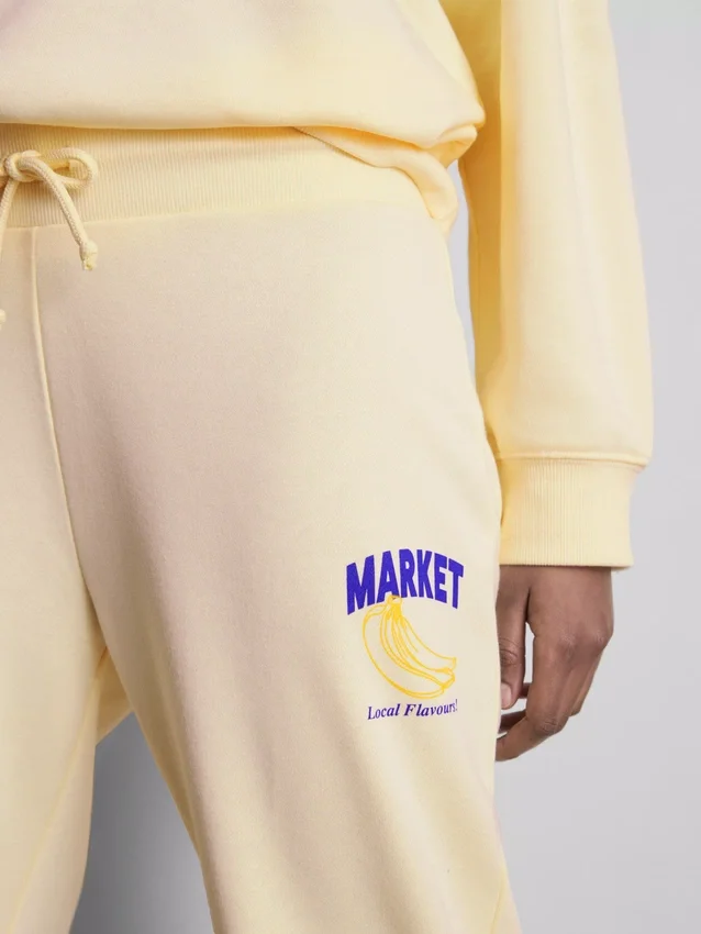 Skinny joggingbukser i bomuldsblanding med print