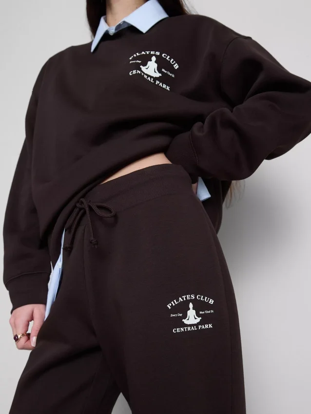 Skinny joggingbukser i bomuldsblanding med print