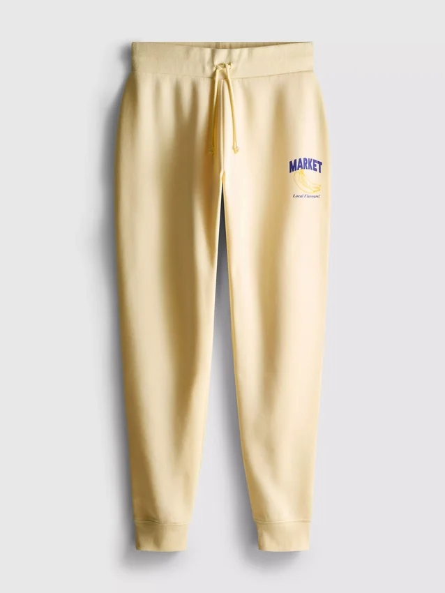 Skinny joggingbukser i bomuldsblanding med print
