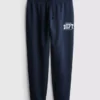 Skinny joggingbukser i bomuldsblanding med print