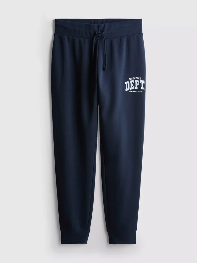 Skinny joggingbukser i bomuldsblanding med print
