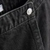 Skort i bomuldsdenim med høj talje